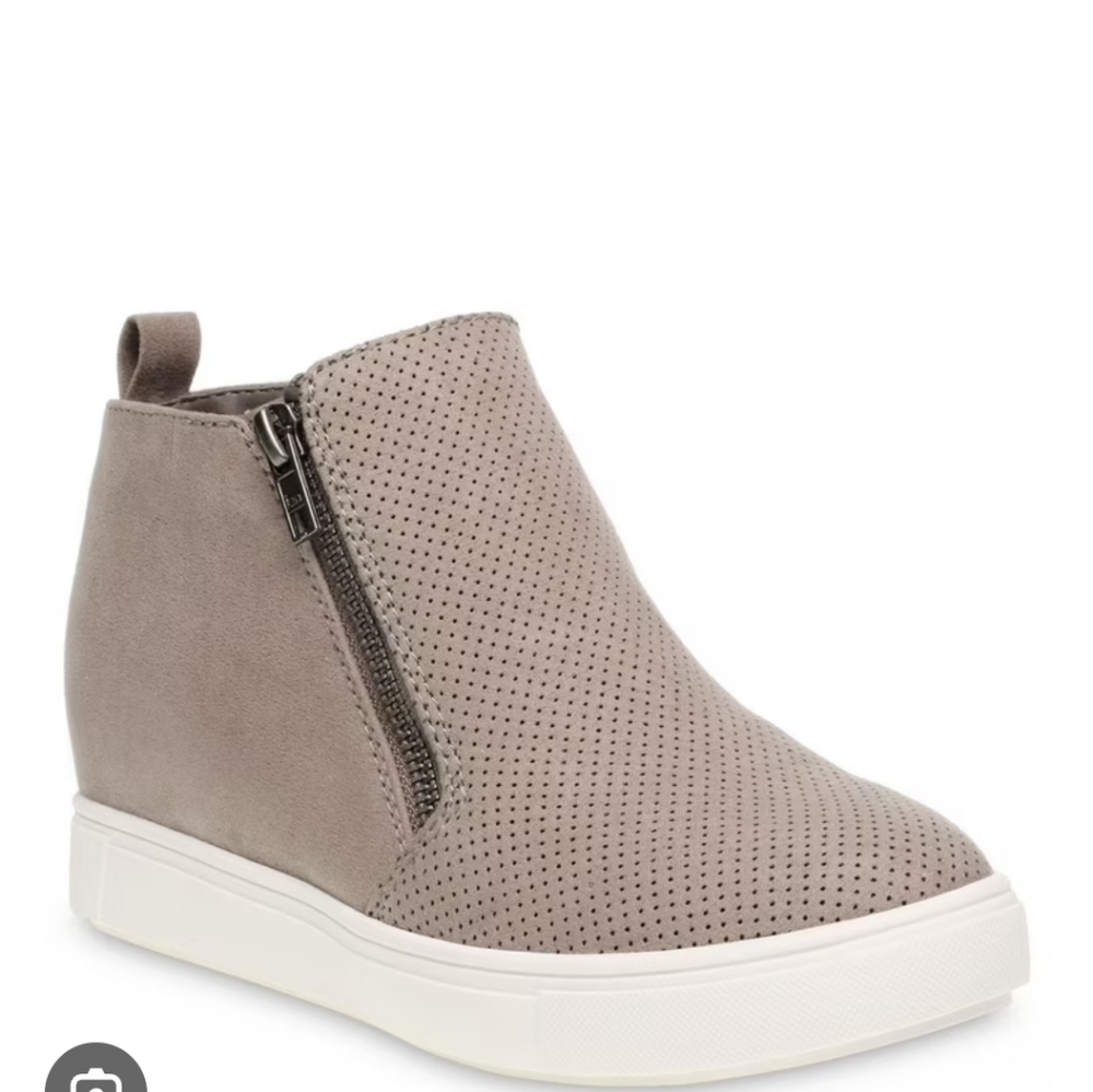Time and Tru Taupe Perforated Wedge Sneakers